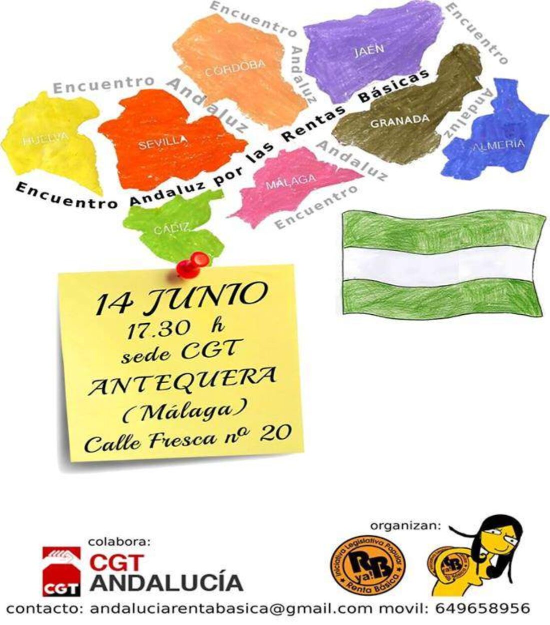 14 Junio, sede CGT Antequera, encuentro andaluz por la renta básica