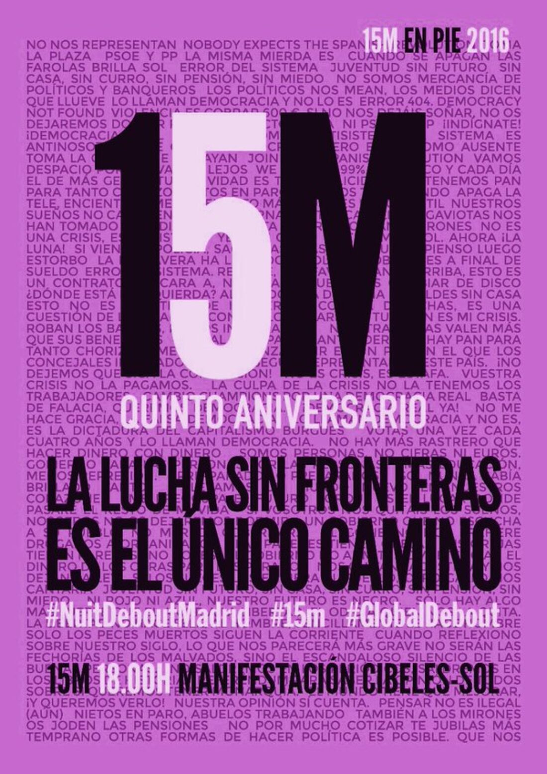 La CGT se suma al llamamiento a la movilización con motivo del V aniversario del 15M