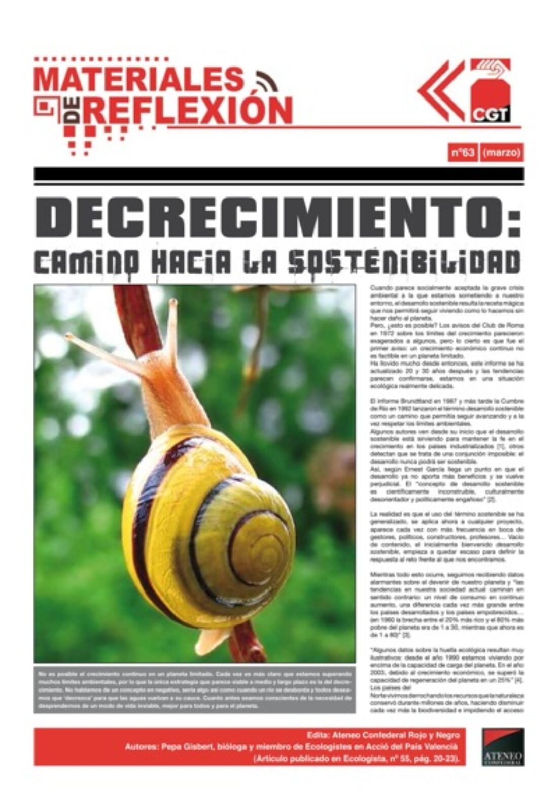 MR 63. «Decrecimiento :  camino hacia la sostenibilidad»