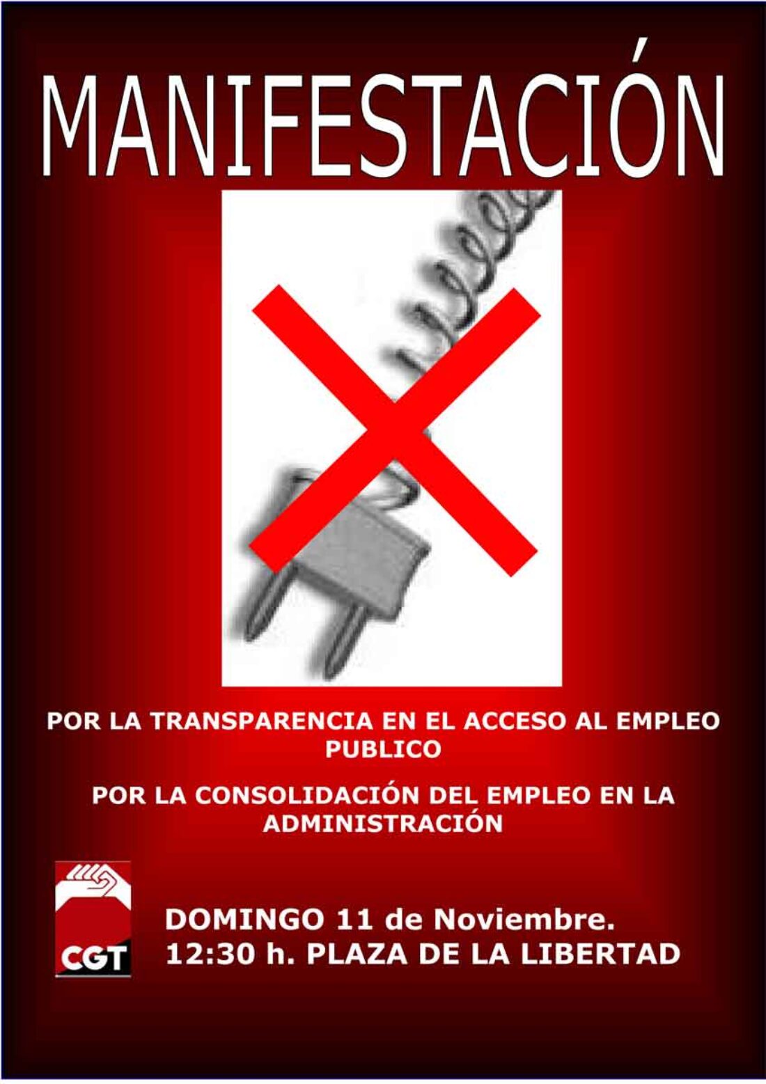 Cartel Manifestación CGT Ayuntamiento de Valladolid