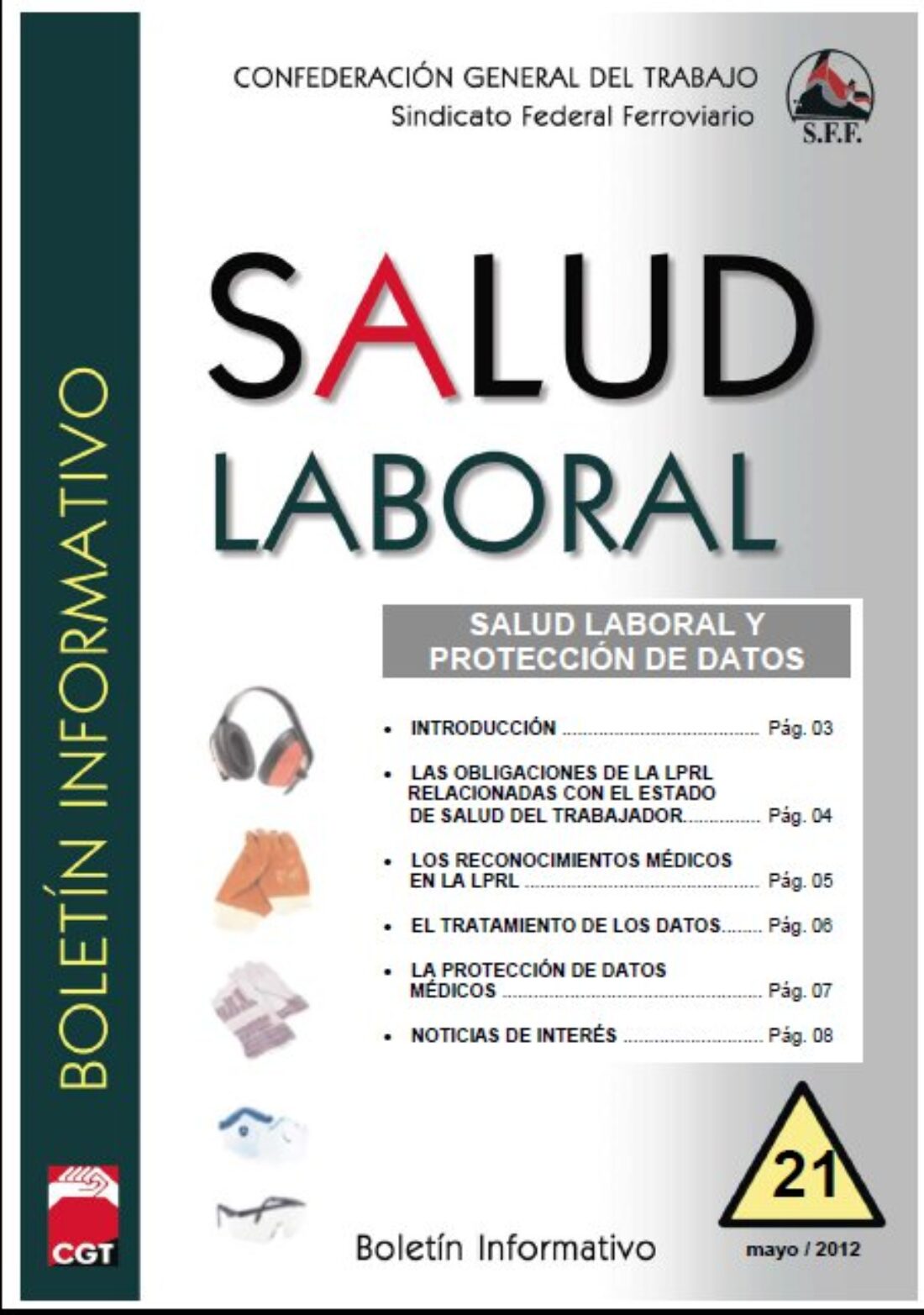 Sindicato Federal Ferroviario. Boletín de Salud Laboral nº 21