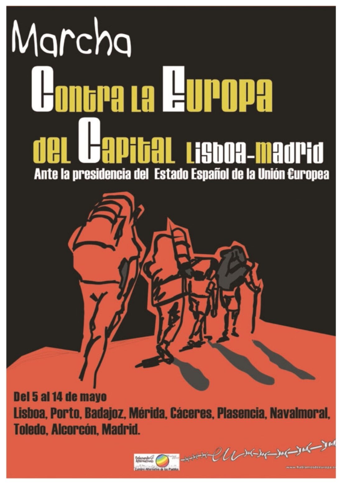 La Marcha Lisboa-Madrid contra la €uropa del capital llega a Extremadura