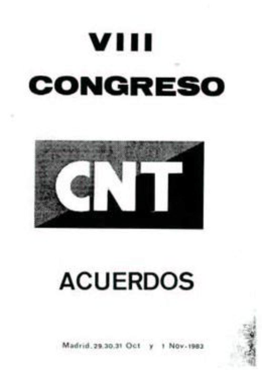 VIII Congreso Confederal Madrid 1983