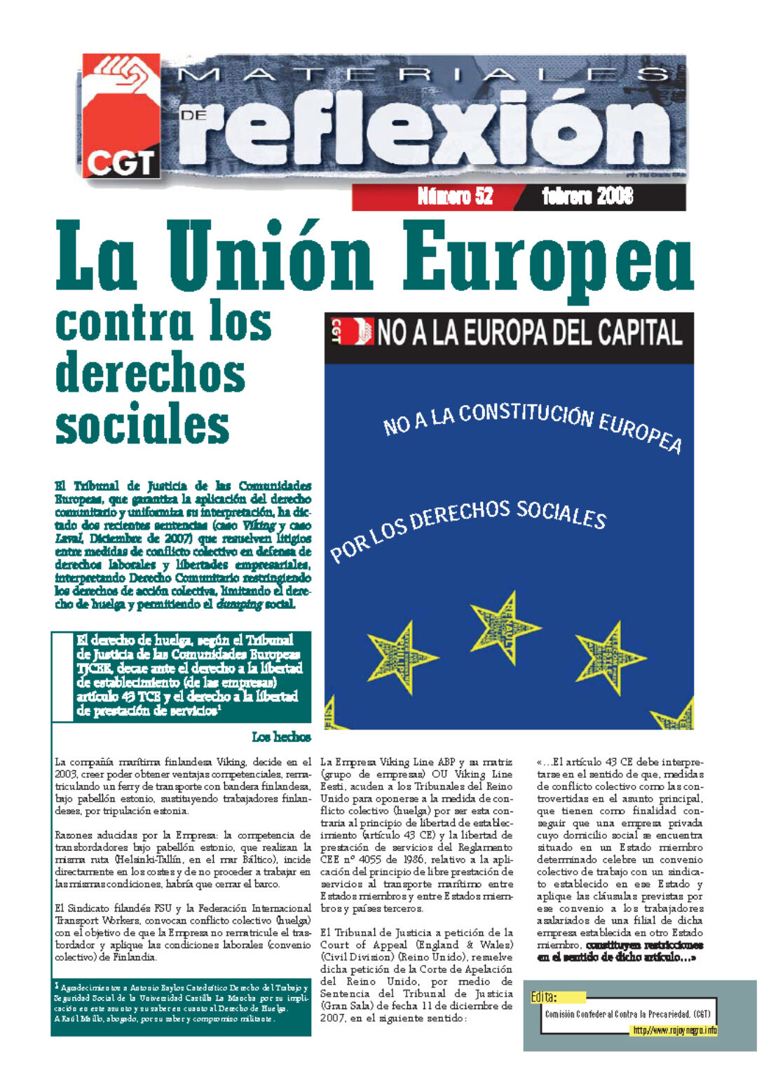 MR 52 La Unión Europea contra los derechos sociales