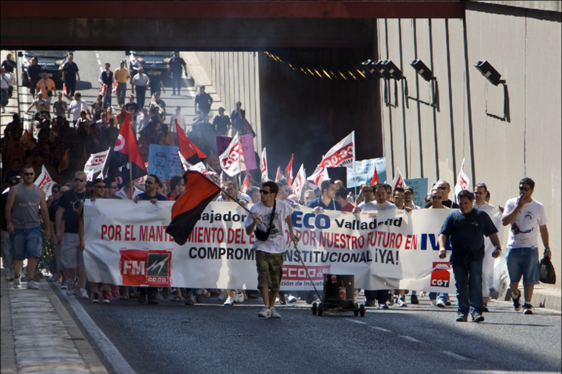 Gran participación en la huelga y manifestación de los trabajadores de IVECO Valladolid